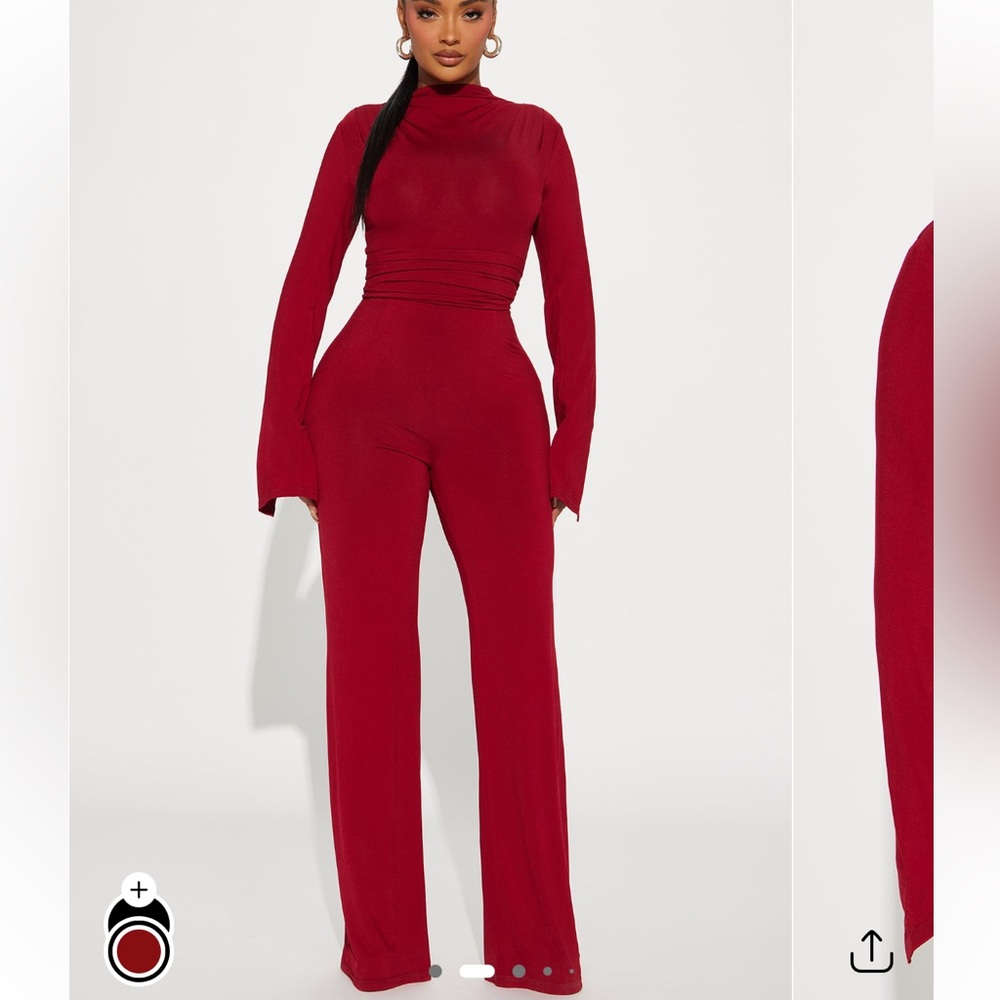 Elegant Red Women's Jumpsuit